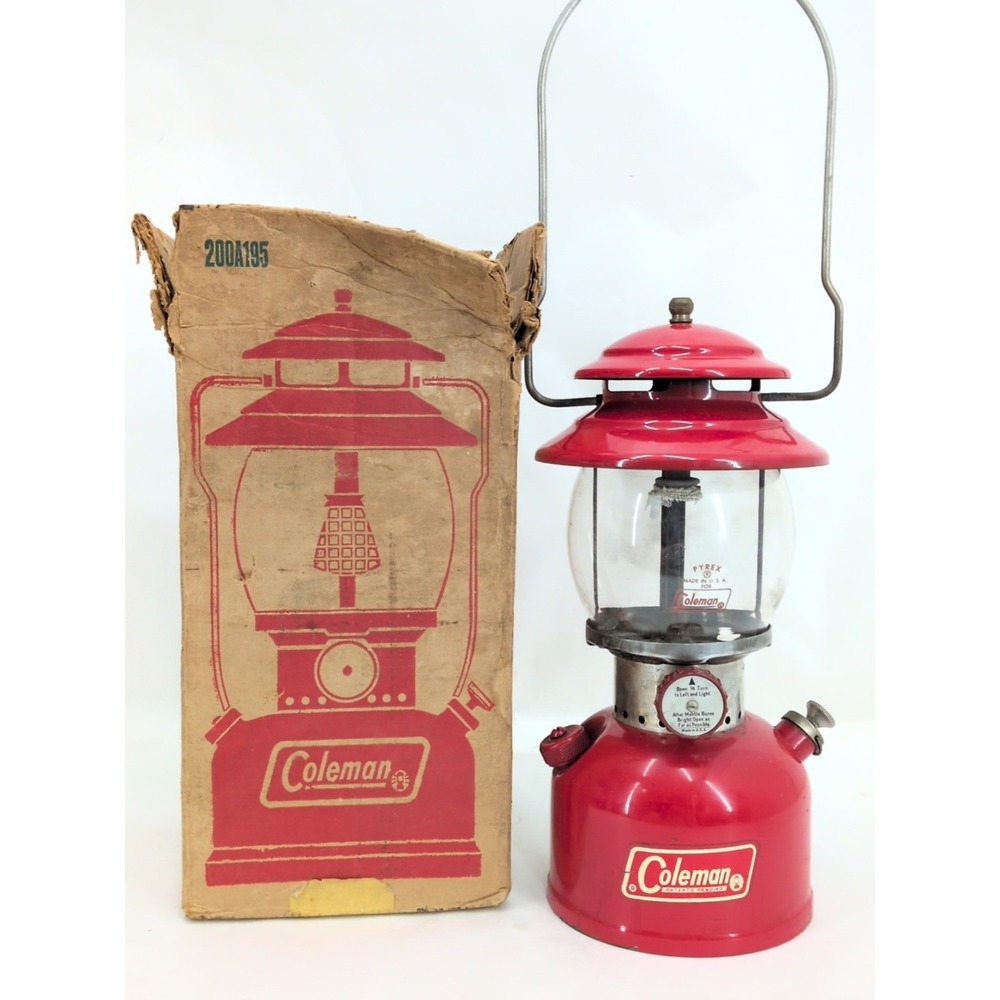 Vintage 1970 Coleman 200A Red Lantern 5 / 70 With Original Box